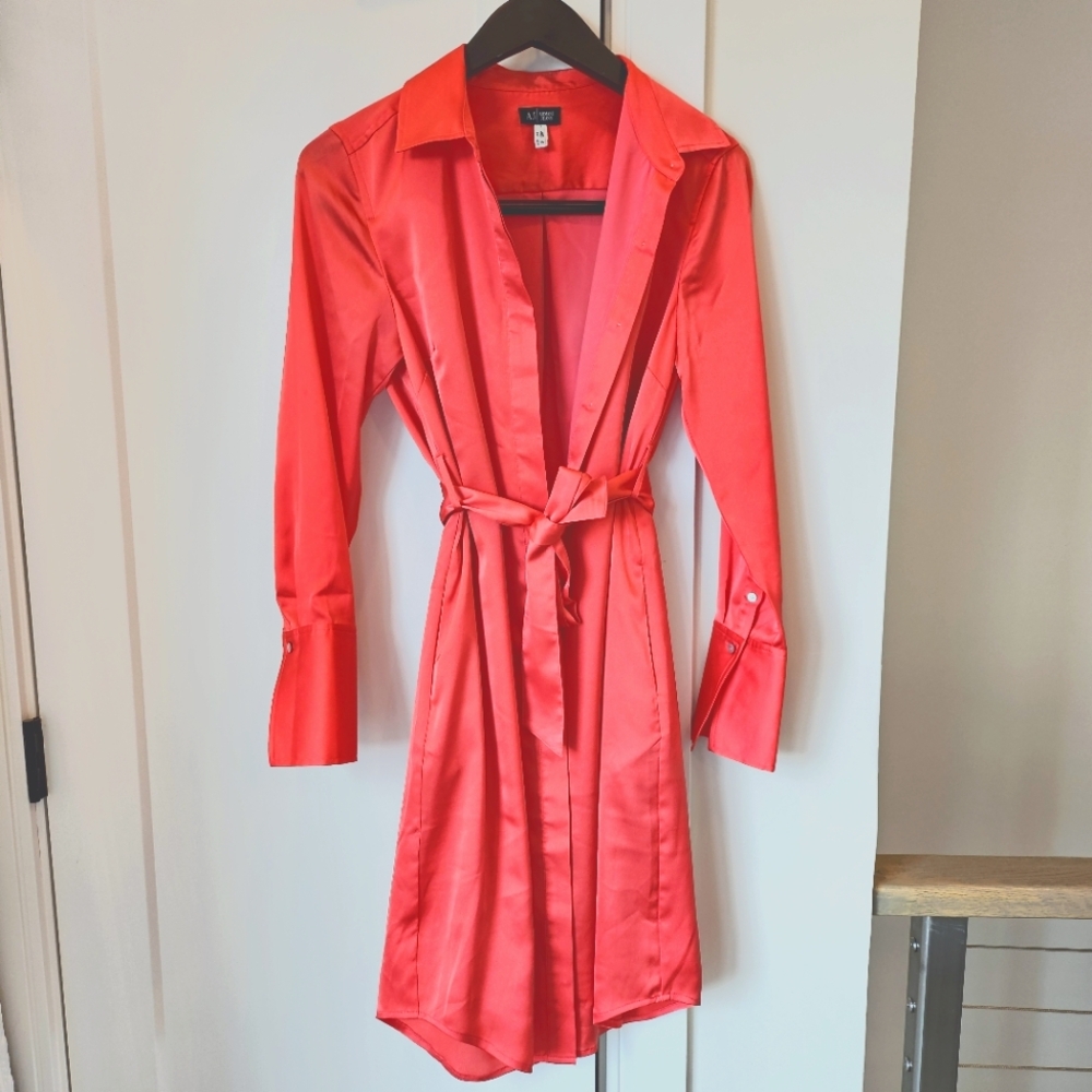 Armani Jeans shirt dress coral